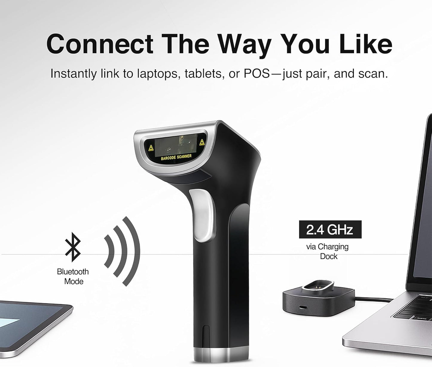 1D/2D Wireless Barcode Scanner